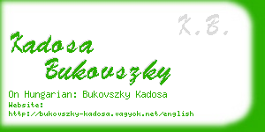 kadosa bukovszky business card